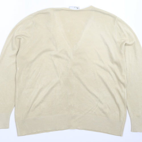 BHS Womens Beige  Knit Cardigan Jumper Size 20