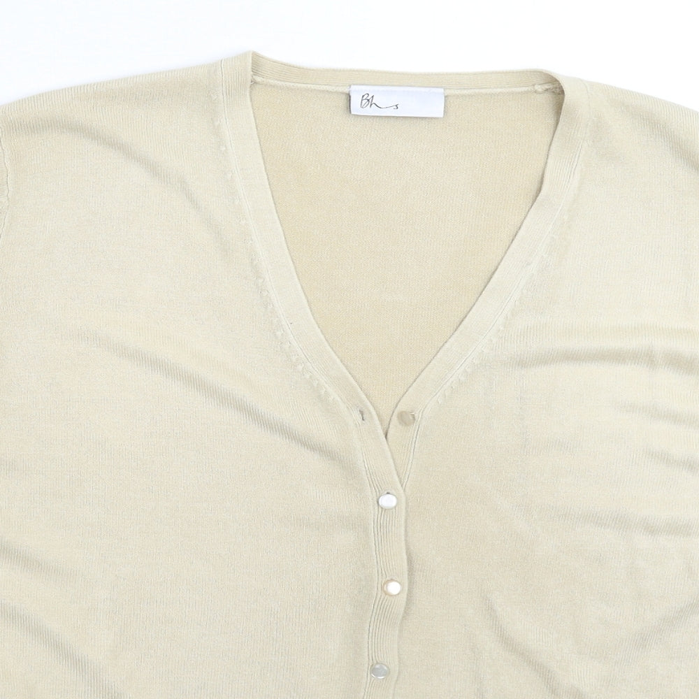 BHS Womens Beige  Knit Cardigan Jumper Size 20