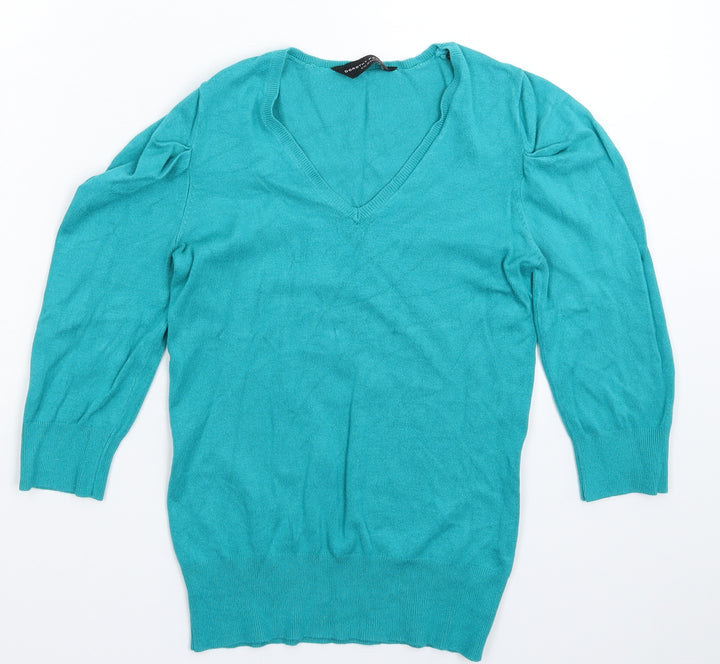 Dorothy Perkins Womens Green  Knit Pullover Jumper Size 8