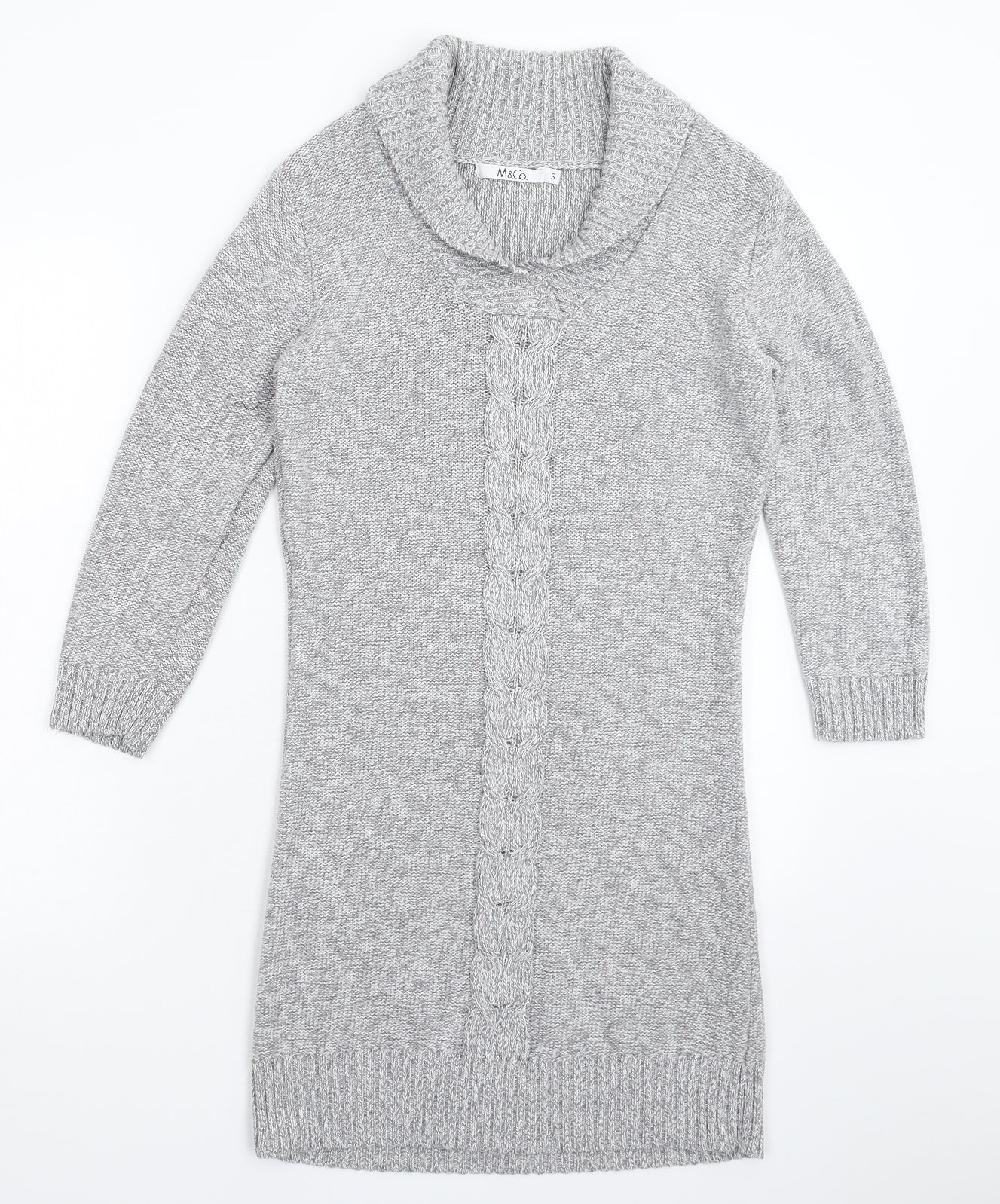 M&Co Womens Grey  Knit Jumper Dress  Size S