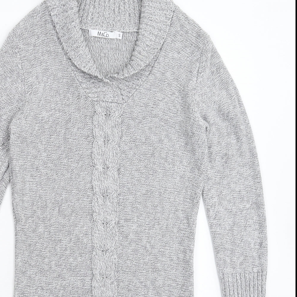 M&Co Womens Grey  Knit Jumper Dress  Size S