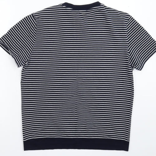 Reiss Mens Blue Striped   T-Shirt Size L