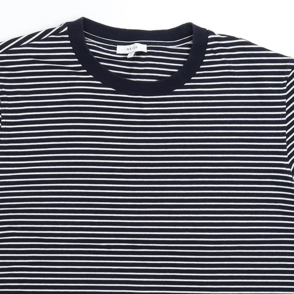Reiss Mens Blue Striped   T-Shirt Size L