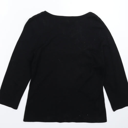 Femme Womens Black  Knit Pullover Jumper Size S
