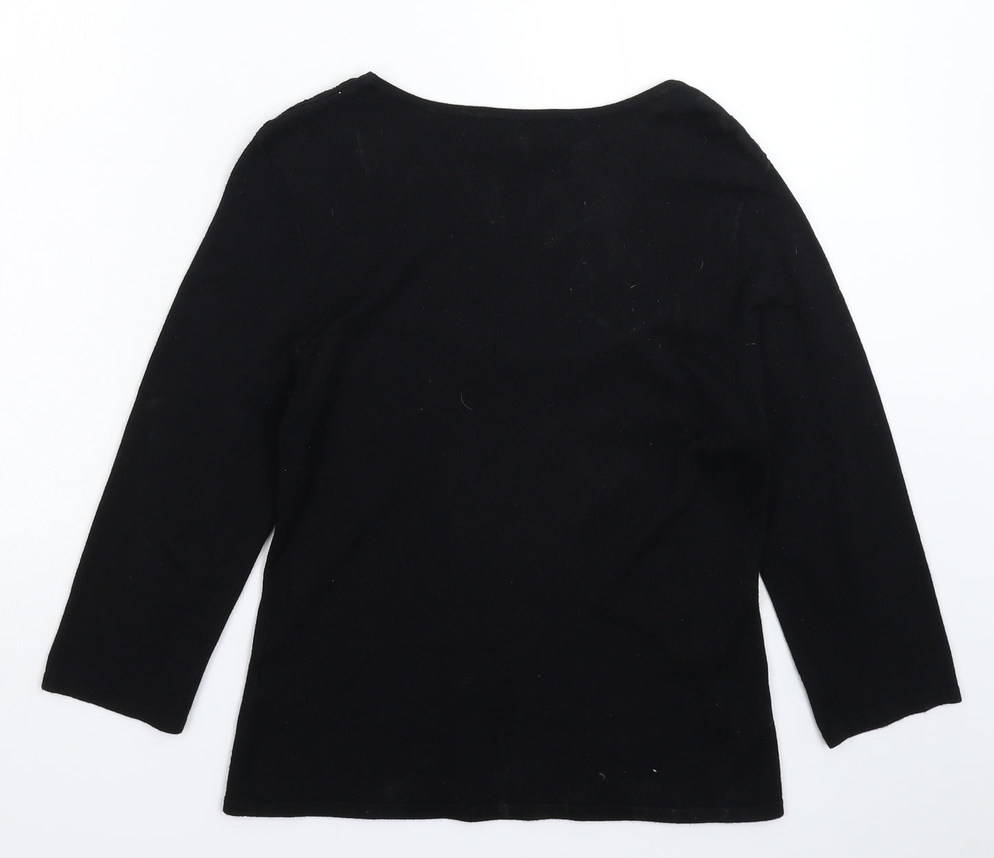 Femme Womens Black  Knit Pullover Jumper Size S