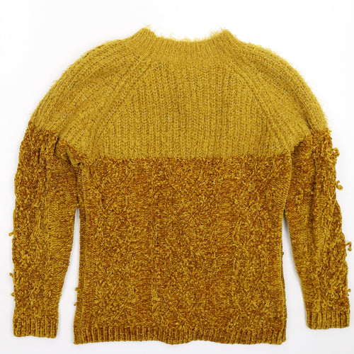 Papaya Womens Yellow  Knit Pullover Jumper Size S