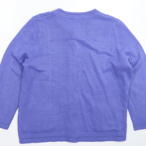 BM Womens Blue  Knit Cardigan Jumper Size L