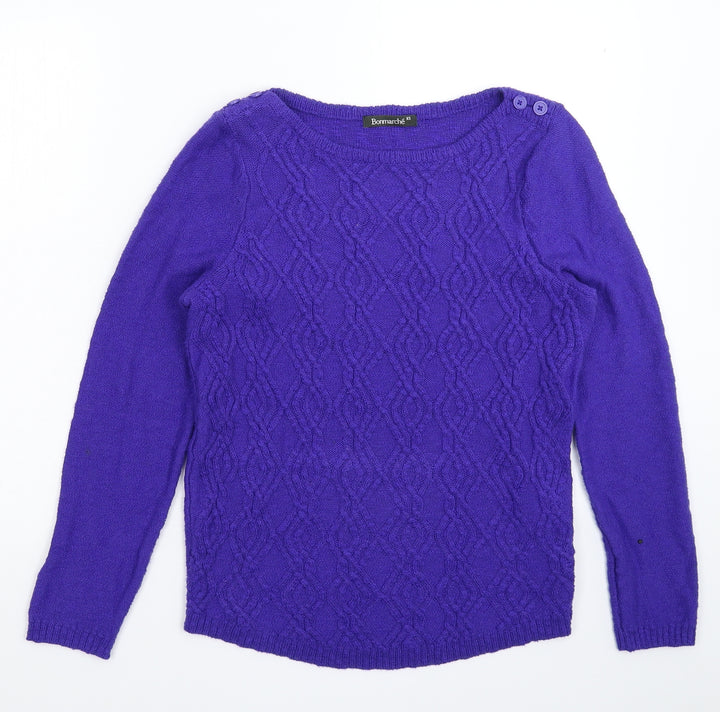 Bonmarché Womens Blue Knit Pullover Jumper Size XS