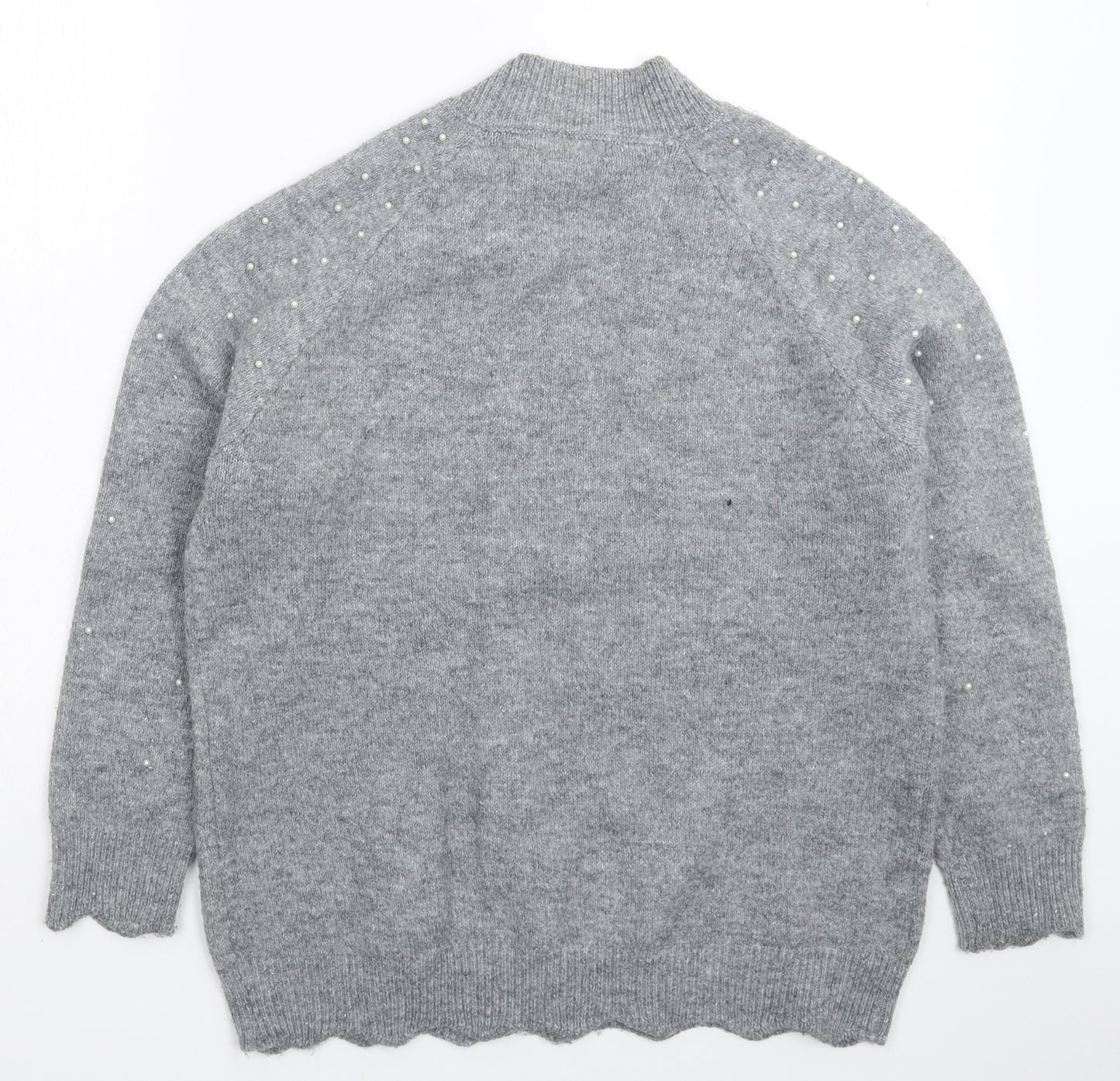 Papaya Womens Grey  Knit Pullover Jumper Size L