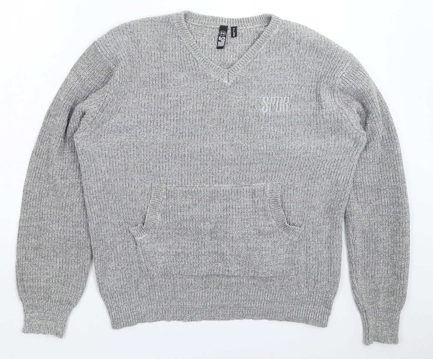 Spider Womens Grey  Knit Pullover Jumper Size XL