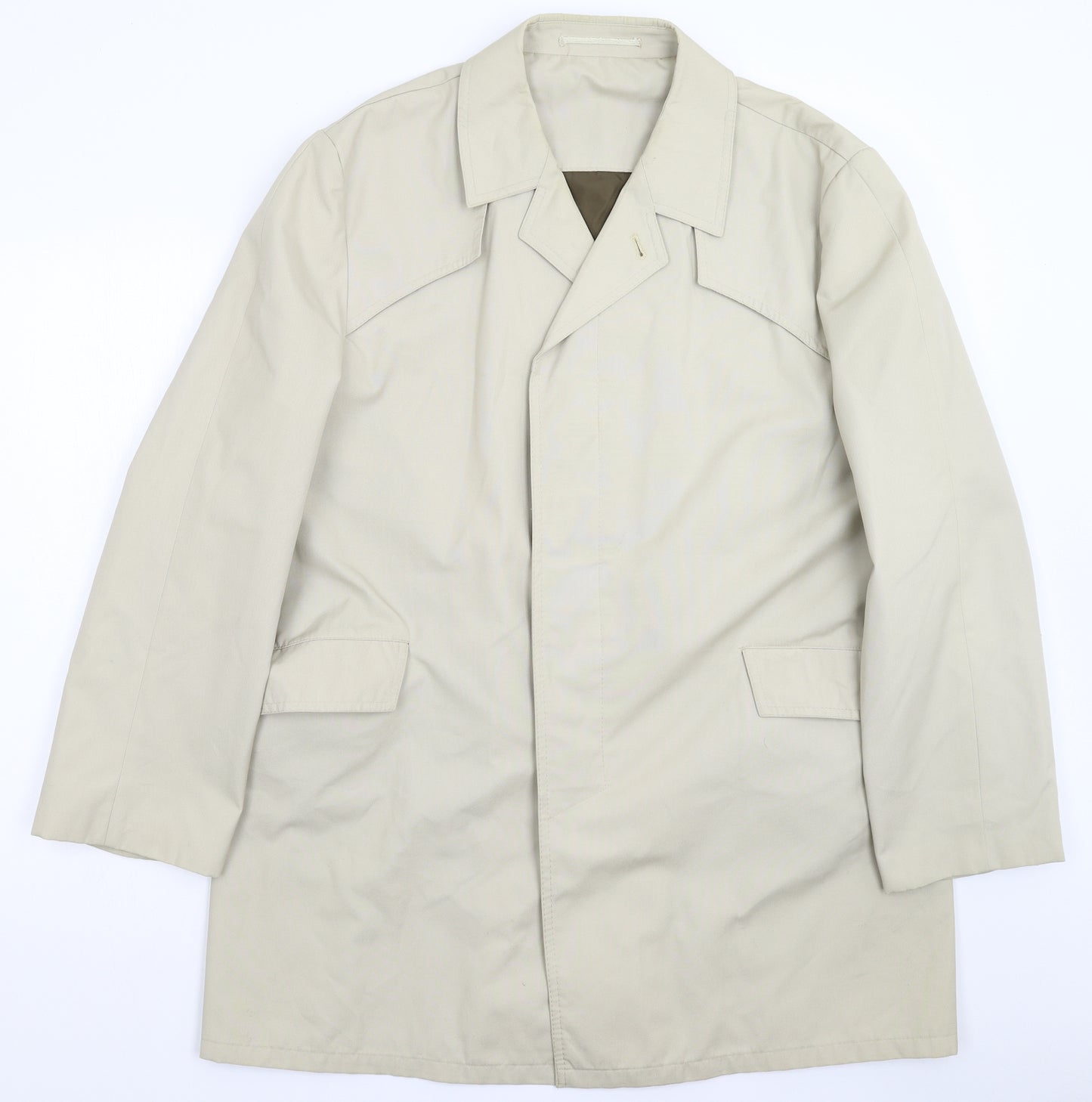 Preworn Mens Beige   Pea Coat Coat Size 42