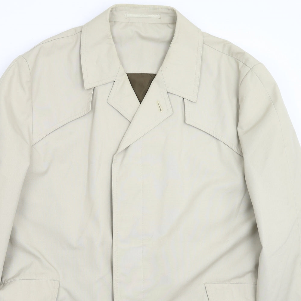 Preworn Mens Beige   Pea Coat Coat Size 42