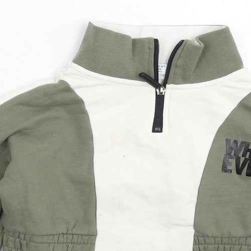 Primark Girls Green   Pullover Sweatshirt Size 6-7 Years  - Crop