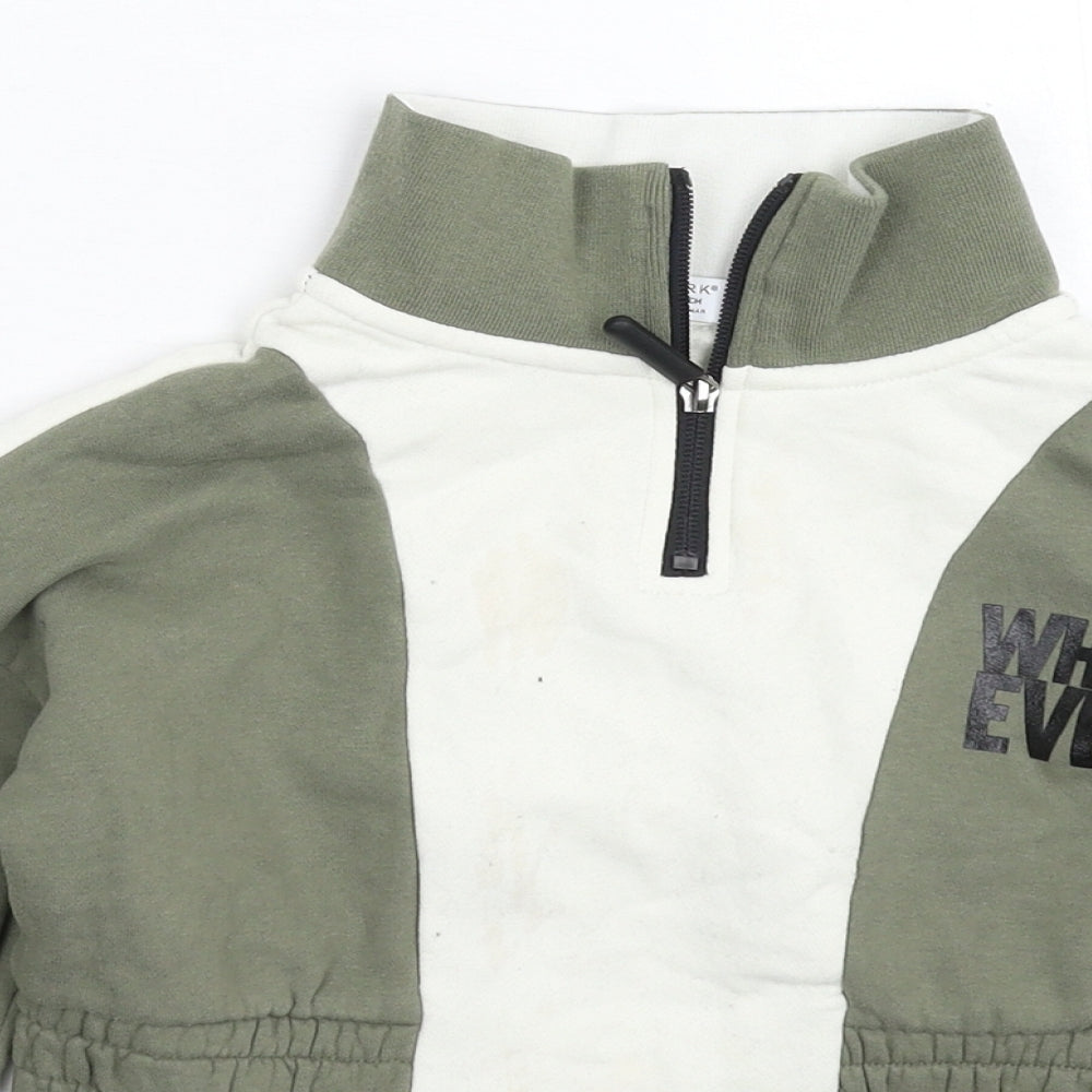 Primark Girls Green   Pullover Sweatshirt Size 6-7 Years  - Crop