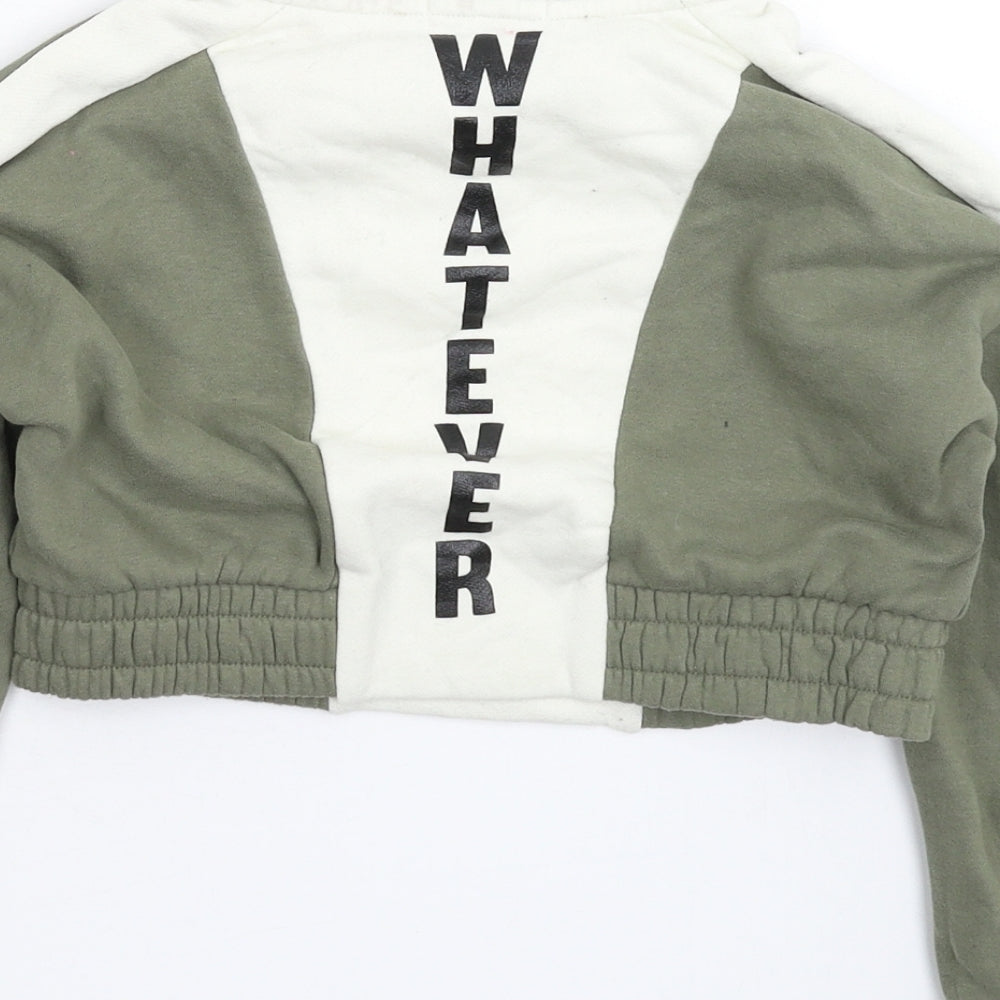 Primark Girls Green   Pullover Sweatshirt Size 6-7 Years  - Crop