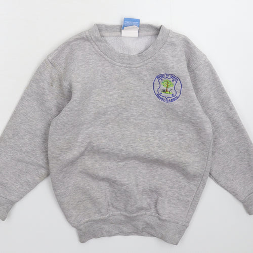 Uneek Boys Grey   Pullover Sweatshirt Size 7-8 Years