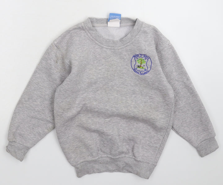 Uneek Boys Grey   Pullover Sweatshirt Size 7-8 Years