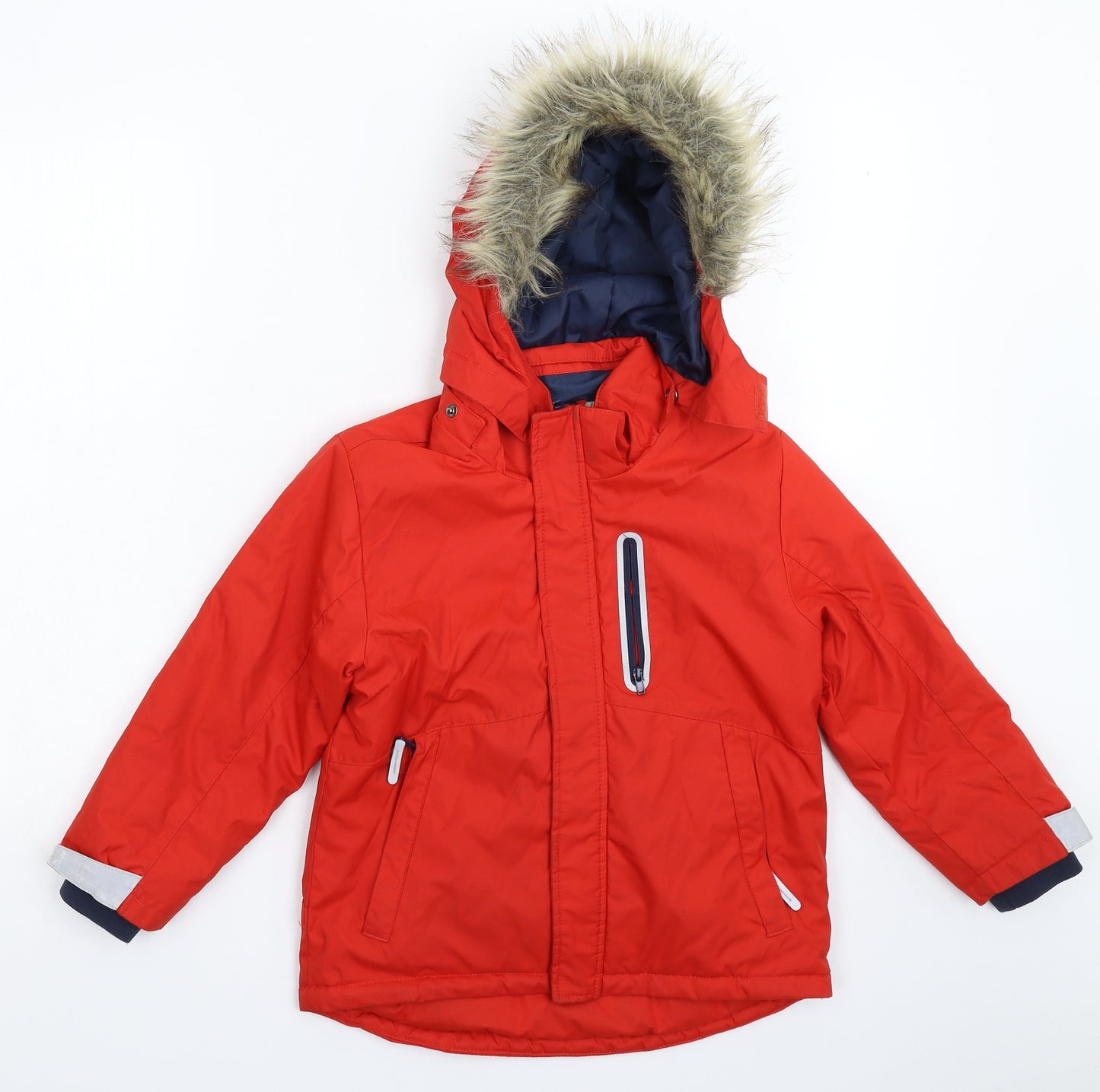 H&M Boys Red   Parka Coat Size 5-6 Years