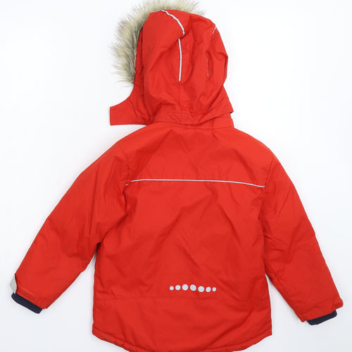 H&M Boys Red   Parka Coat Size 5-6 Years