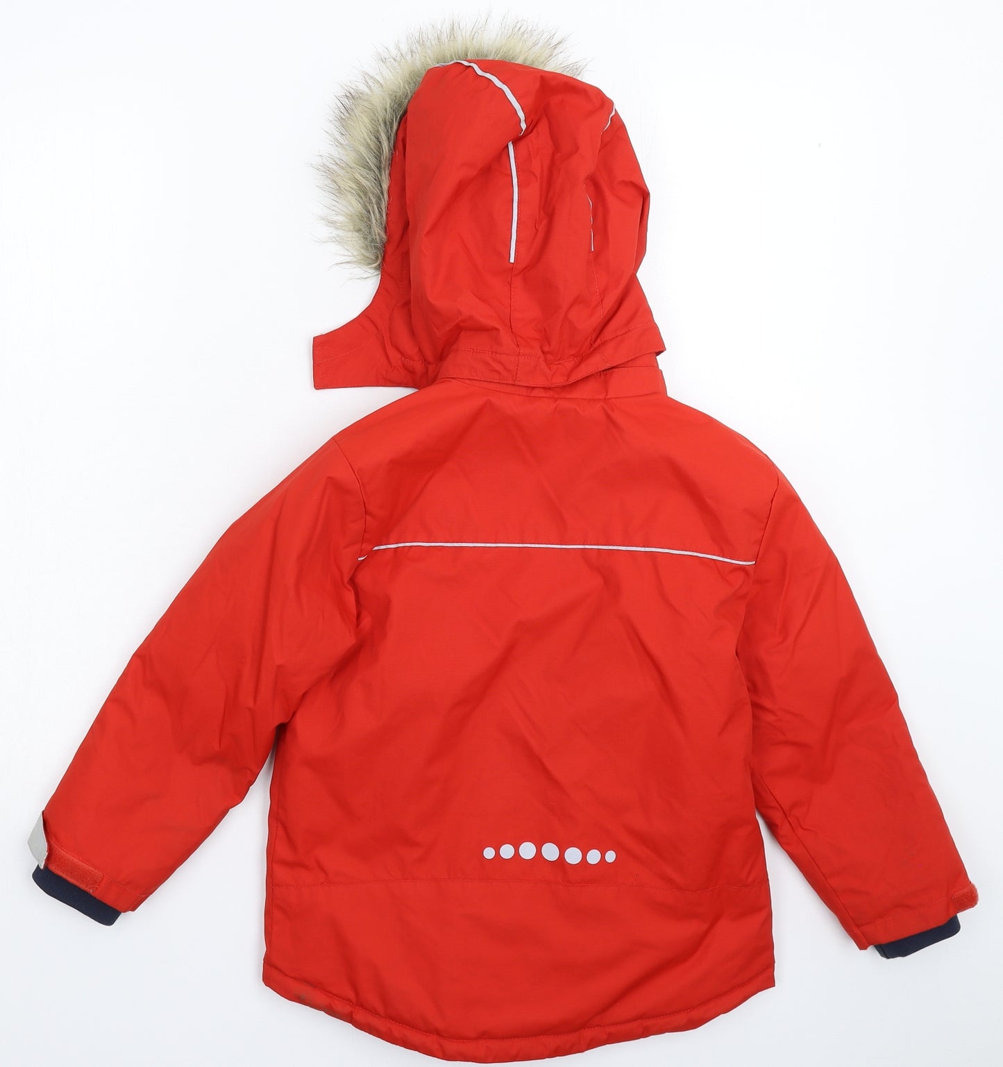 H&M Boys Red   Parka Coat Size 5-6 Years