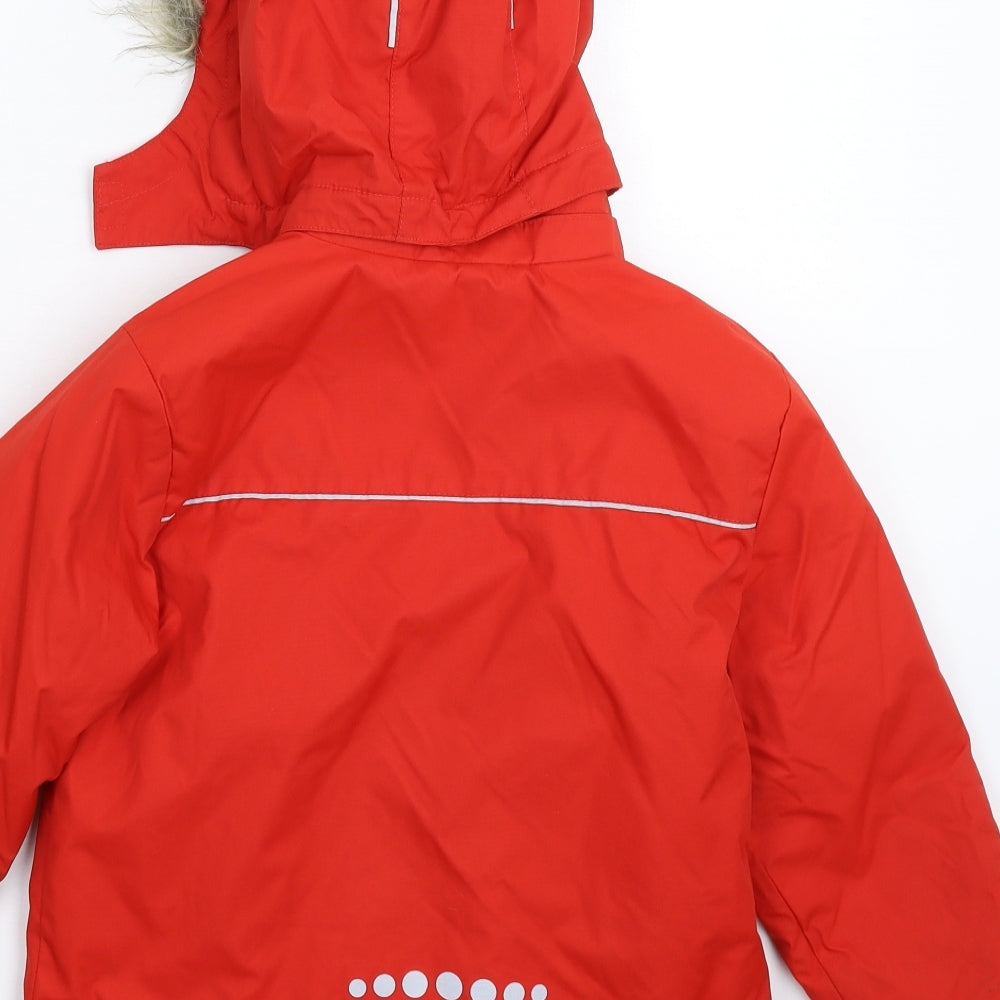 H&M Boys Red   Parka Coat Size 5-6 Years