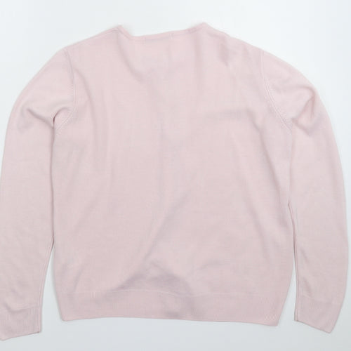 Marks and Spencer Womens Pink  Knit Cardigan Jumper Size 14