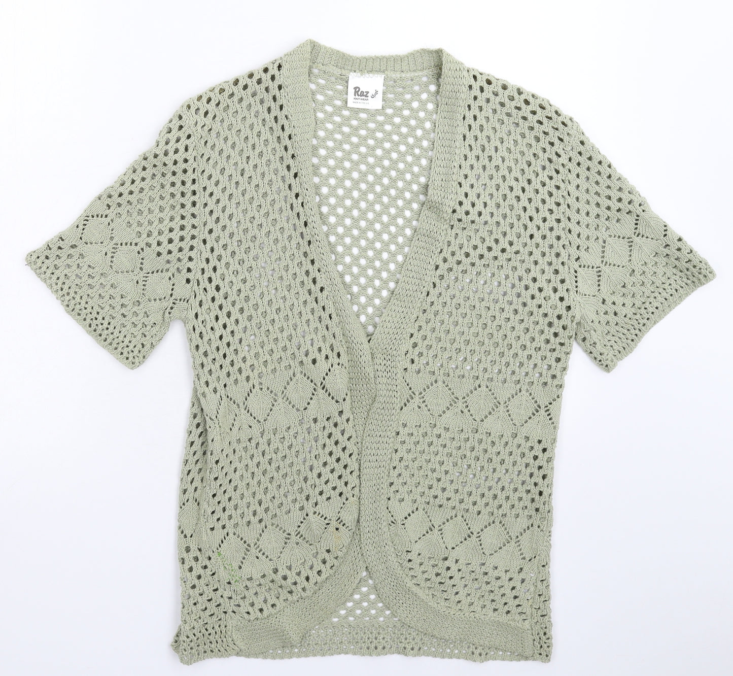 Raz Womens Green  Knit Cardigan Jumper Size S