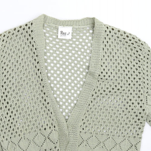 Raz Womens Green  Knit Cardigan Jumper Size S