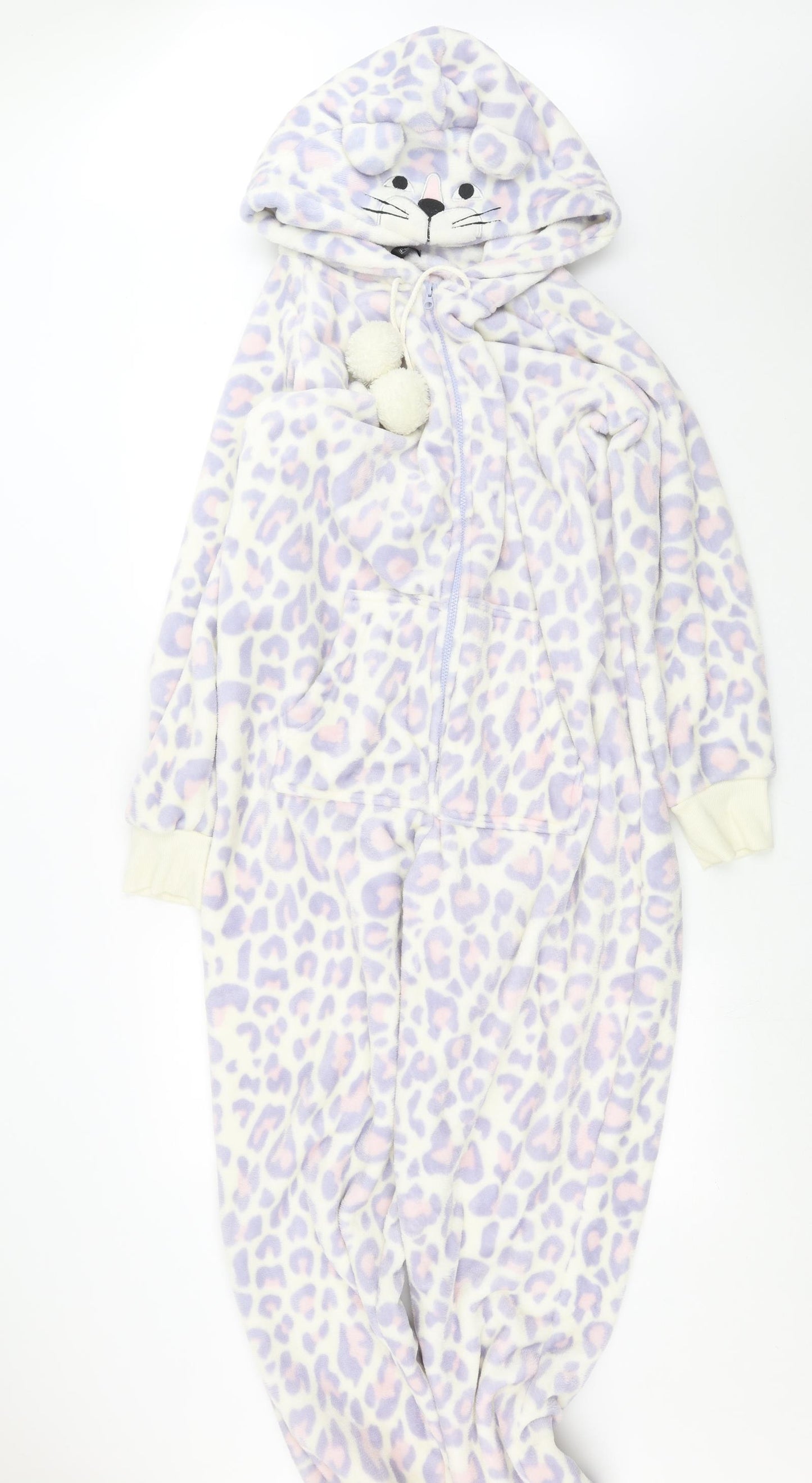 F&F Womens White Animal Print  Top One Piece Size 16  - onesie