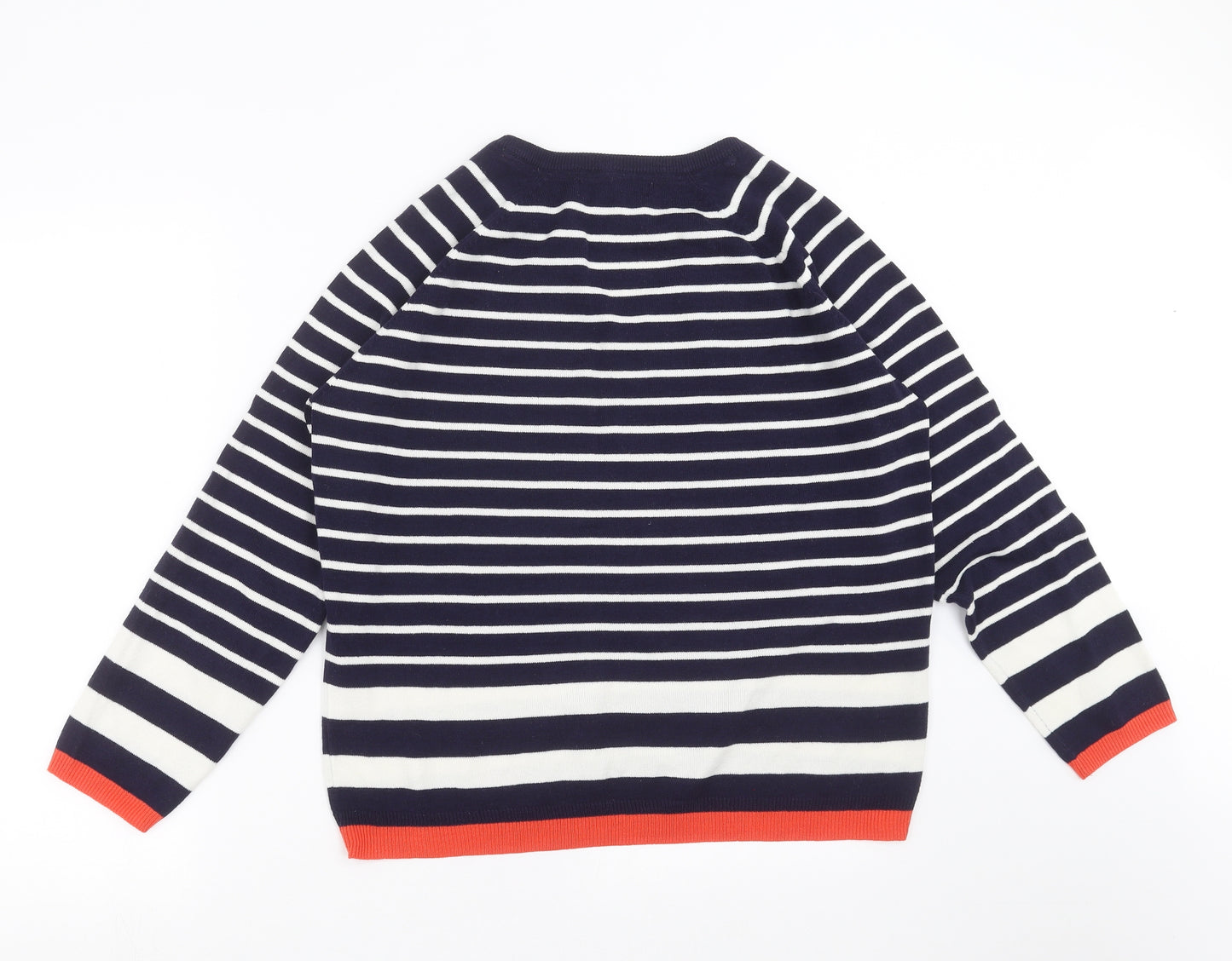 Marks and Spencer Womens Blue Striped  Pullover Jumper Size 16