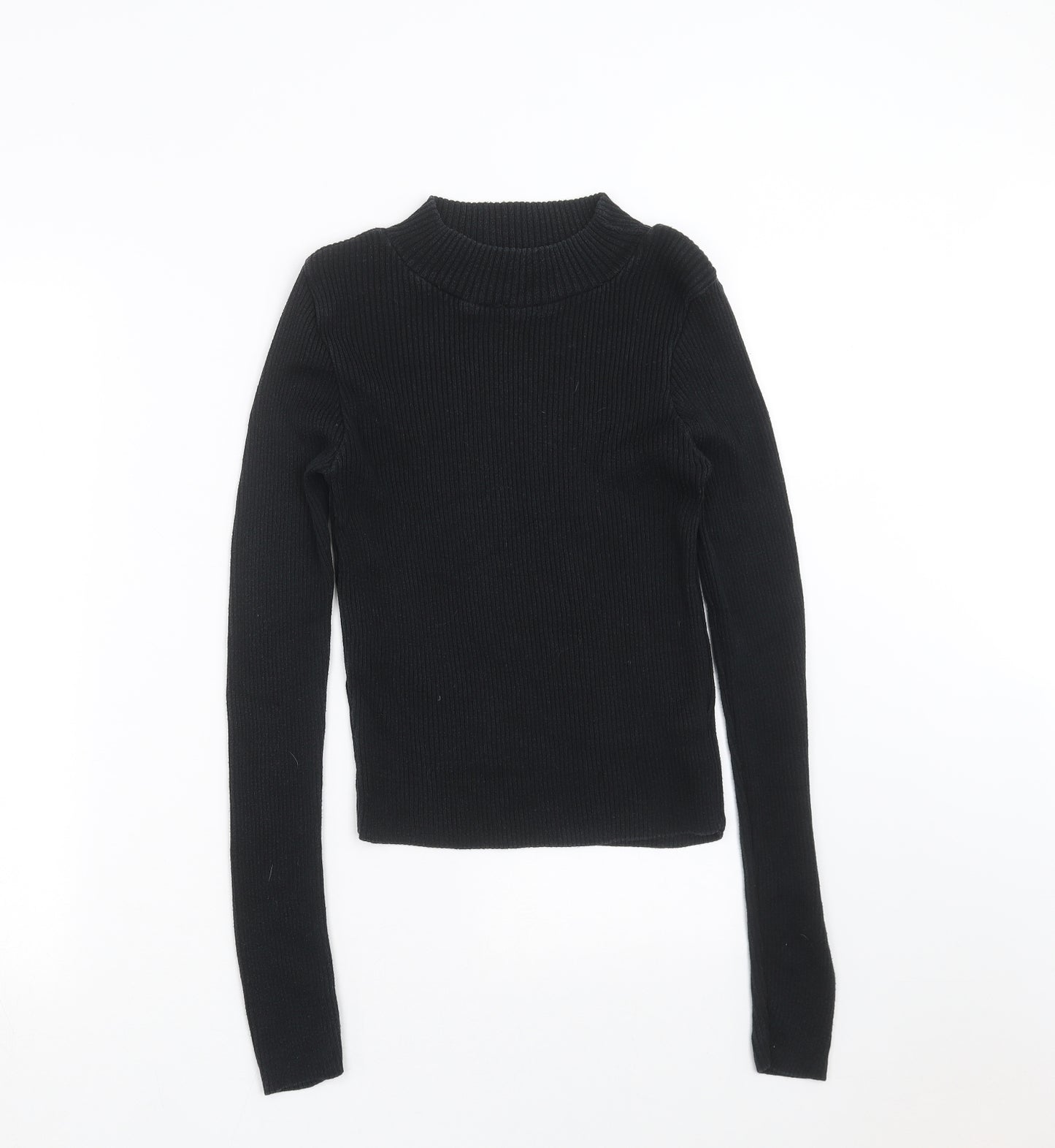 New Look Womens Black  Knit Pullover Jumper Size 10  - ribbed fabric