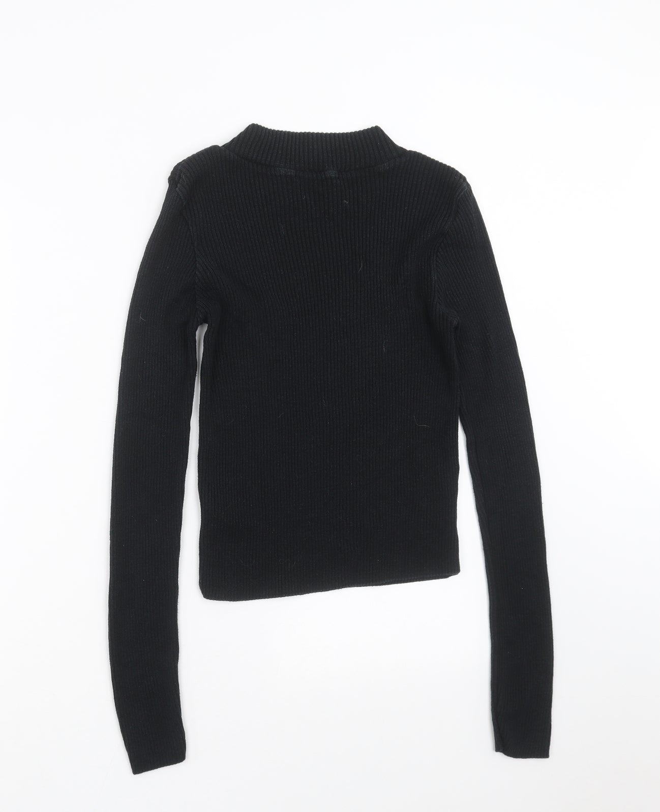 New Look Womens Black  Knit Pullover Jumper Size 10  - ribbed fabric
