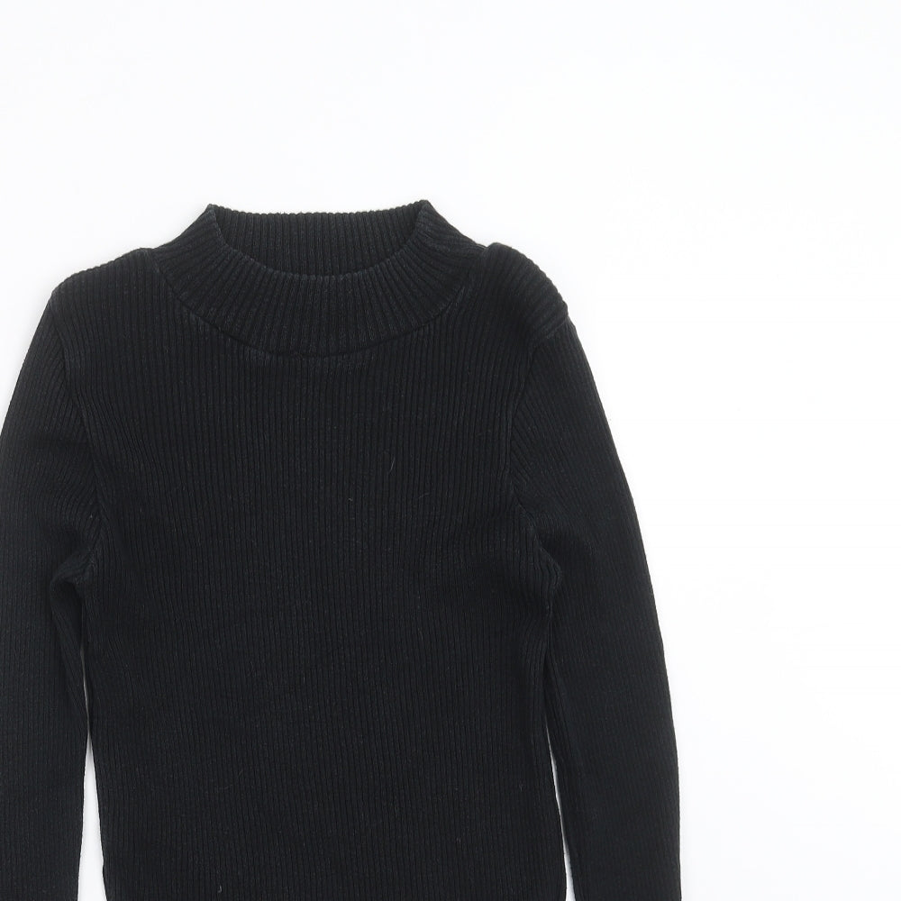New Look Womens Black  Knit Pullover Jumper Size 10  - ribbed fabric