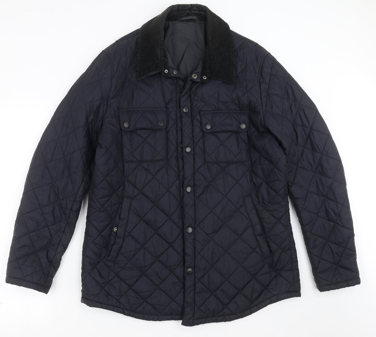 Barbour Mens Blue Argyle/Diamond  Quilted Jacket Size XL