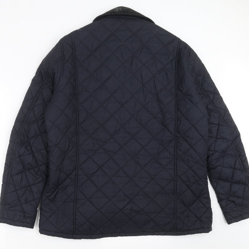Barbour Mens Blue Argyle/Diamond  Quilted Jacket Size XL