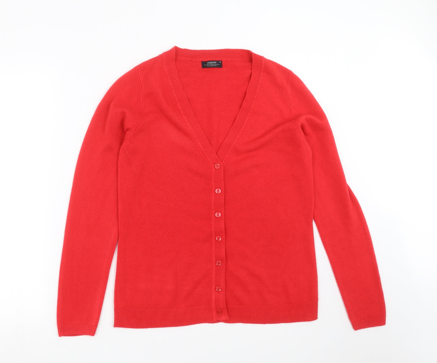 Papaya Womens Red  Knit Cardigan Jumper Size 12