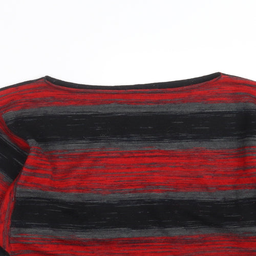 Style&co. Womens Red Striped Knit Pullover Jumper Size L