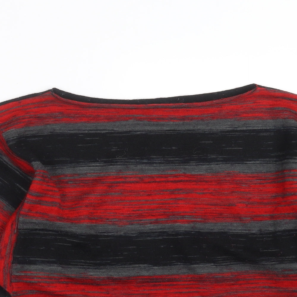 Style&co. Womens Red Striped Knit Pullover Jumper Size L