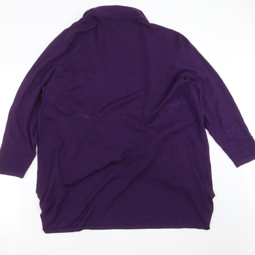 Bonmarché Womens Purple  Knit Cardigan Jumper Size XL