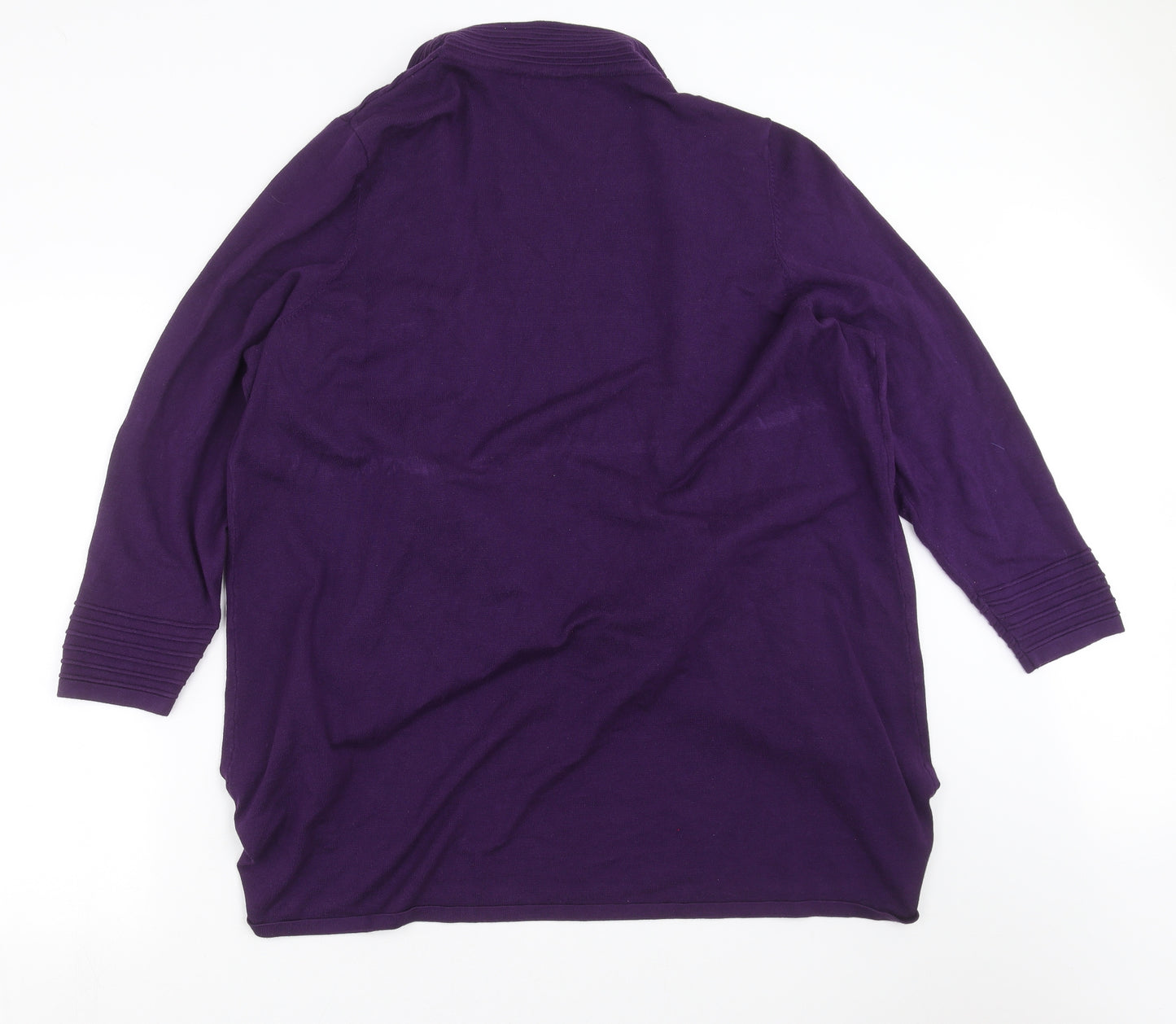 Bonmarché Womens Purple  Knit Cardigan Jumper Size XL