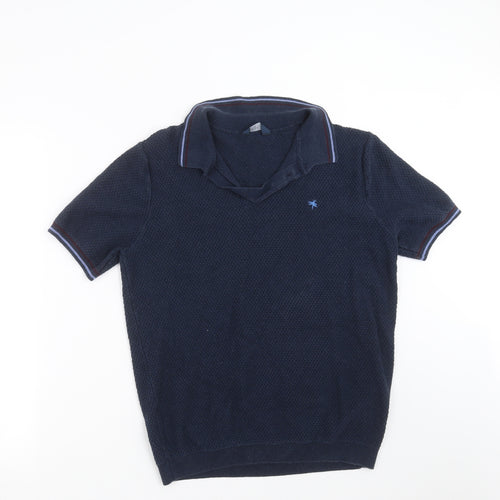 Easy Mens Blue Geometric   Polo Size L