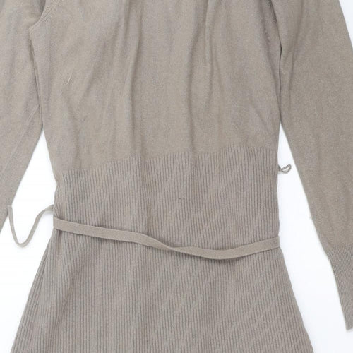 Rocha John Rocha Womens Beige   Jumper Dress  Size 12  - cardigan dress