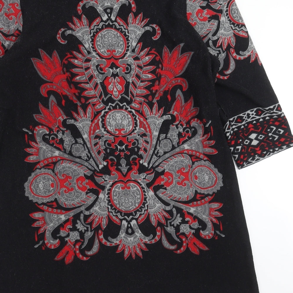 Simply Stock Shop Womens Black Geometric Knit Jumper Dress  Size 18