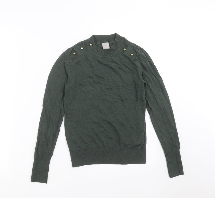 H&M Womens Green  Knit Pullover Jumper Size XS