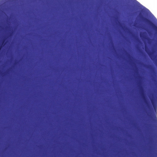 BM Womens Blue  Knit Pullover Jumper Size L  - beaded