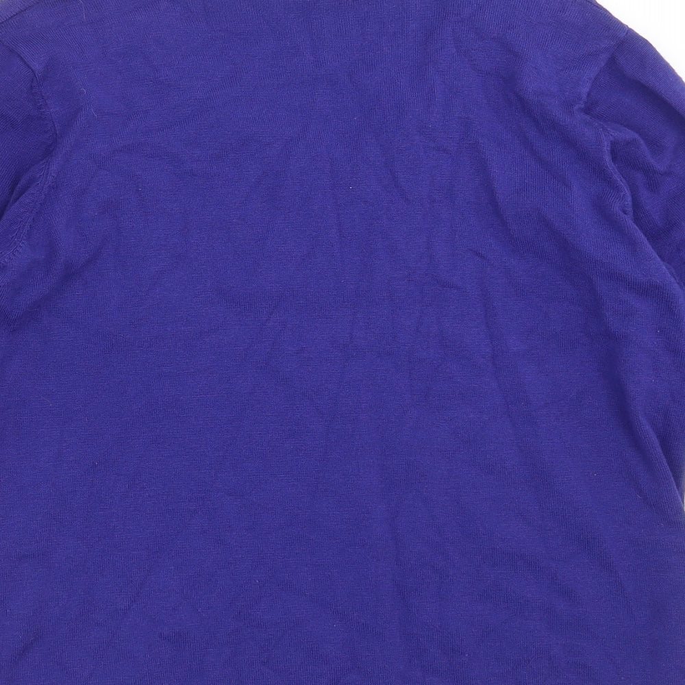 BM Womens Blue  Knit Pullover Jumper Size L  - beaded