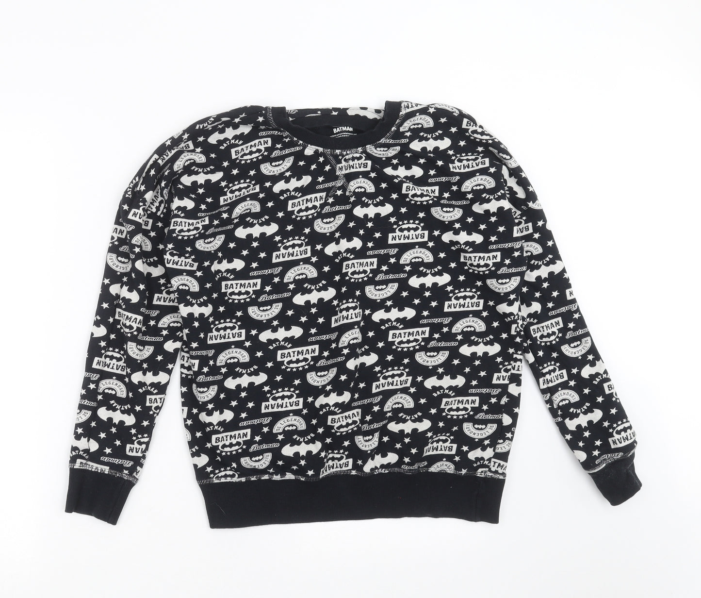 Primark Womens Black Solid  Top Pyjama Top Size S  - BATMAN