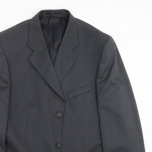 ZANTOS Mens Grey   Jacket Suit Jacket Size 42