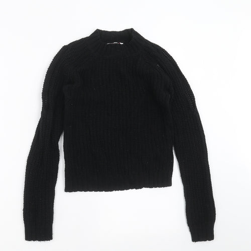 Miss Evie Girls Black  Knit Pullover Jumper Size 9-10 Years  - cold Shoulder