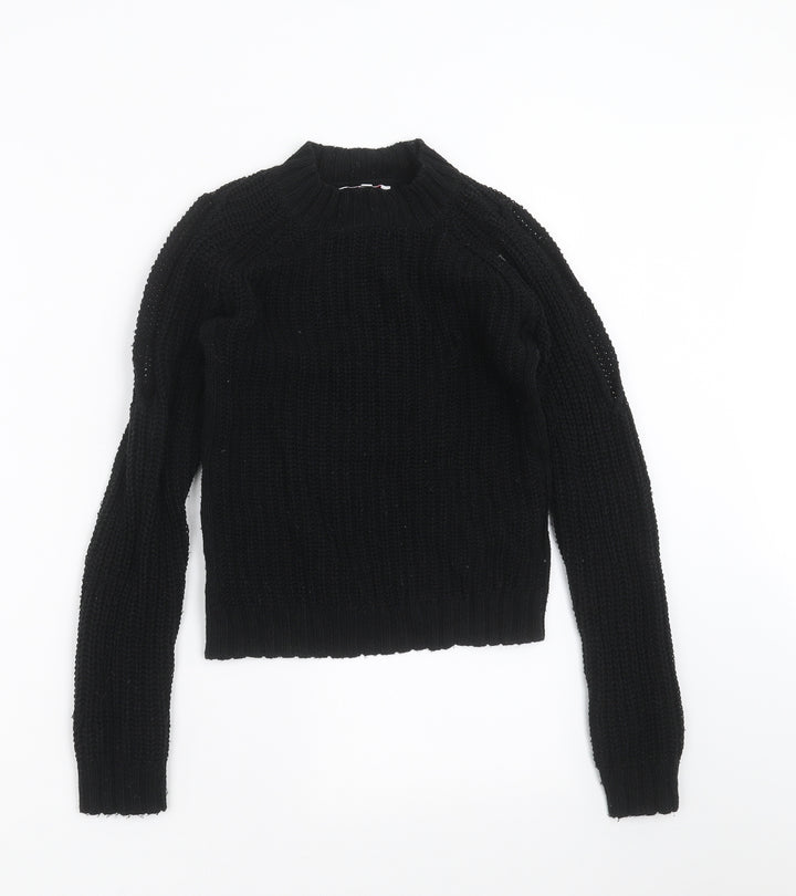 Miss Evie Girls Black  Knit Pullover Jumper Size 9-10 Years  - cold Shoulder